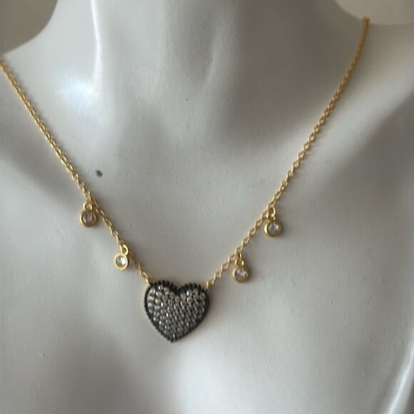 FREIDA ROTHMAN 14kt Gold Plated Cubic Zirconia Heart Love Necklace - Picture 8 of 15